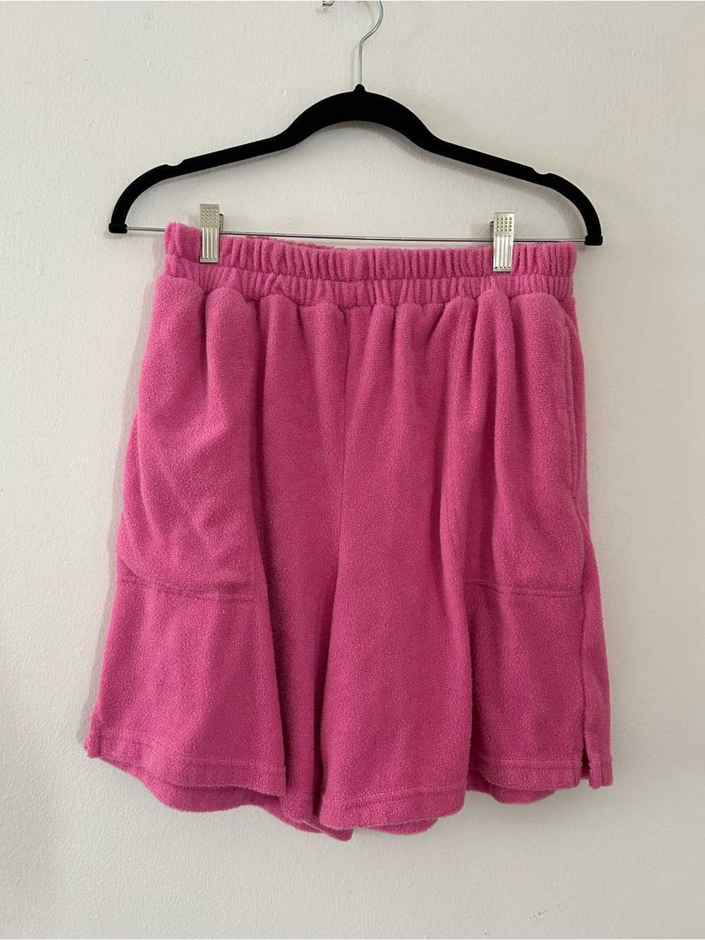 Free People Beach Towel Cotton Pink Terry Shorts Size Medium